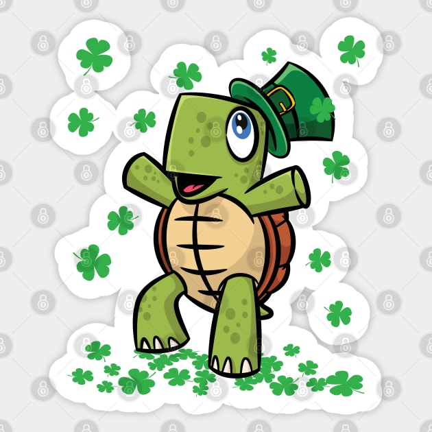 Awesome St Patricks Day Adorable Turtle Sticker by teeleoshirts